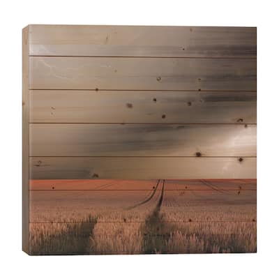 In The Vastness Of Strohgaeu Print On Wood by Franz Schumacher - Multi-Color