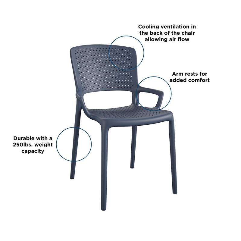 COSCO Outdoor/Indoor Stacking Resin Dining Chair, Set of 2