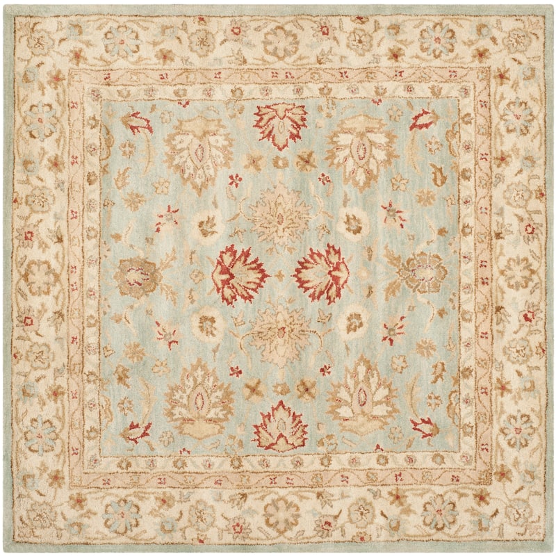 SAFAVIEH Handmade Antiquity Anner Traditional Oriental Wool Area Rug - 10' x 10' Square - Grey Blue/Beige