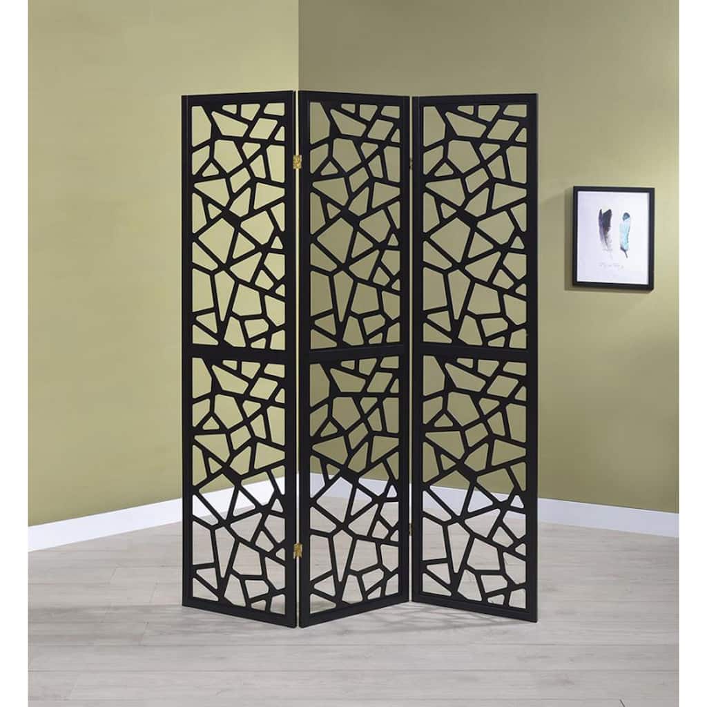 Brownlee Black 3-panel Folding Screen