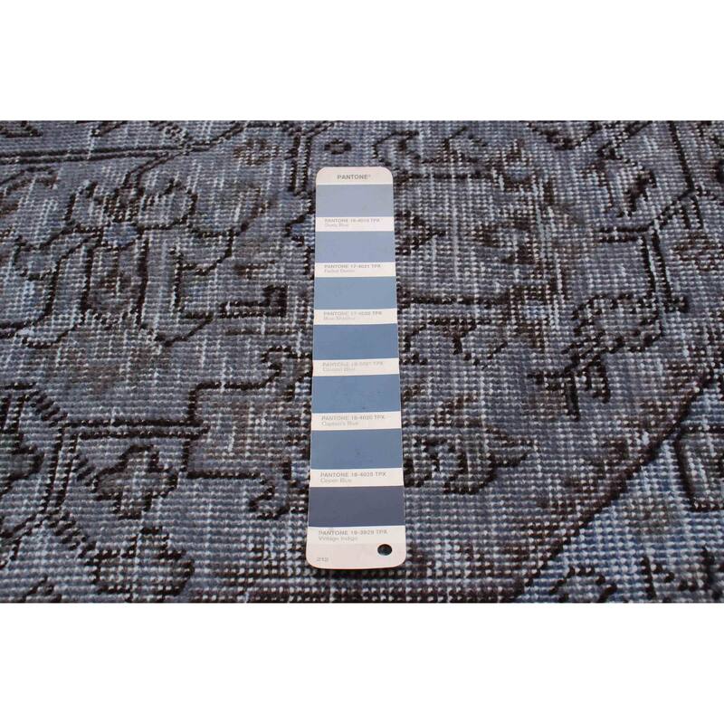 ECARPETGALLERY Hand-knotted Color Transition Denim Blue Wool Rug - 6'2 x 9'5