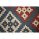 Geometric Kilim Persian Vintage Rug Flatweave Wool Carpet - 6'7