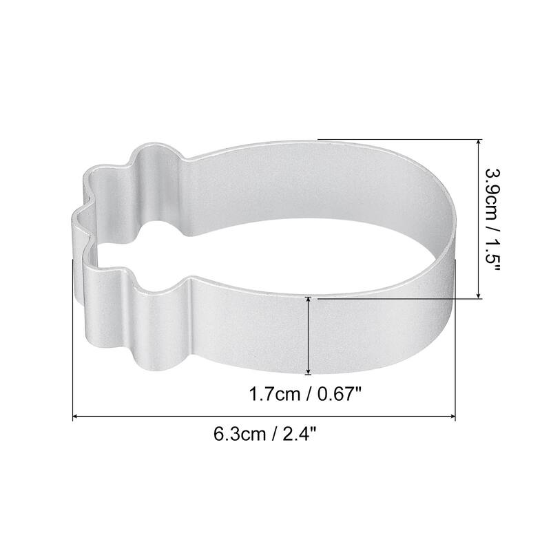 4pcs Pineapple Cookie Cutter, Aluminum Alloy Biscuit Cutters for Cake, Silver - Silver