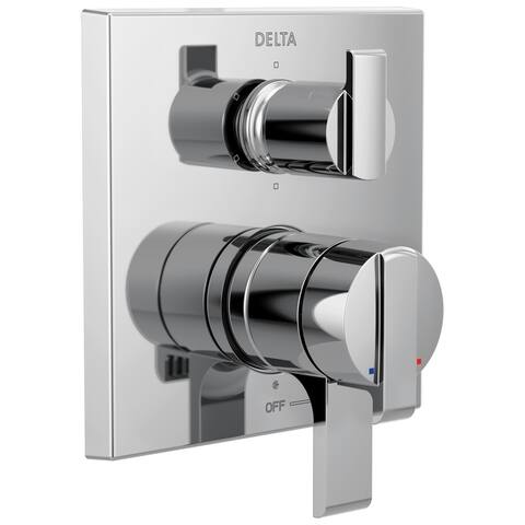 Delta Ara: Angular Modern Monitor® 17 Series Valve Trim with 6-Setting Integrated Diverter
