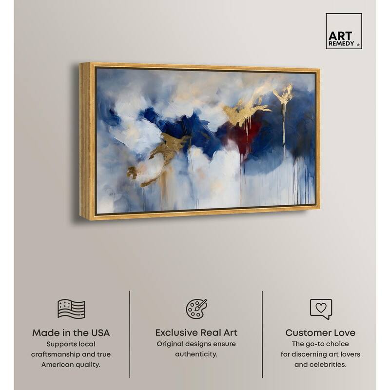 Eclipse of Gold and Blue Canvas by Art Remedy