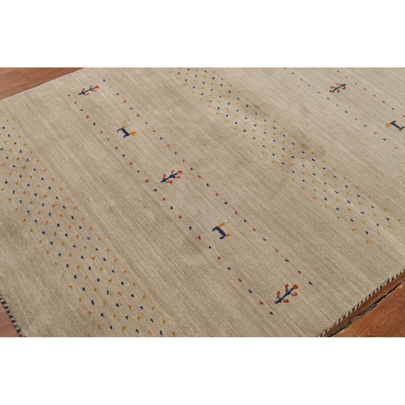 Tribal Gabbeh Oriental Accent Rug Handmade Wool Carpet - 3'11"x 5'10"