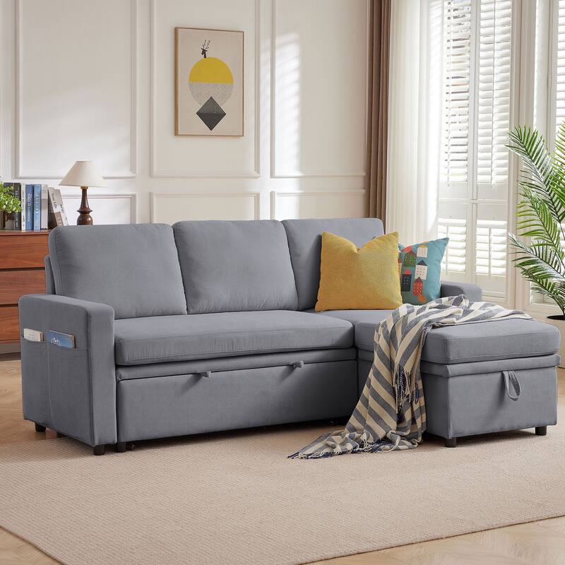 78.94" Striped Fabric Sleeper Sofa