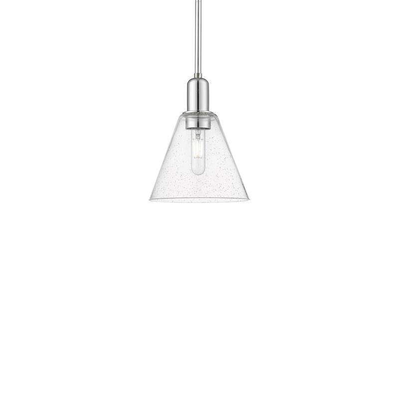 Innovations Lighting 716-1S-11-8 Berkshire Glass Pendant Berkshire - Polished Chrome / Seedy