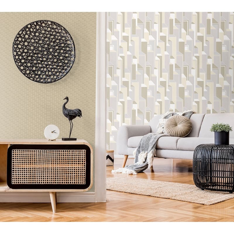 Seabrook Designs Deco Geometric Unpasted Wallpaper