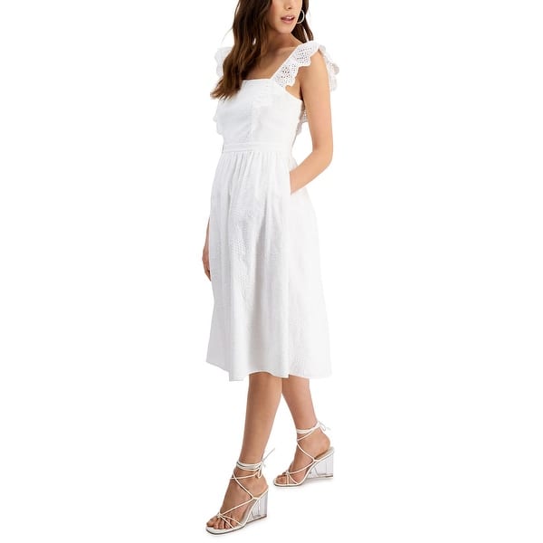 midi dress tie straps Nieva Floral Tie Strap Midi Dress Charcoal/Mocha / S