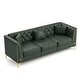 preview thumbnail 33 of 36, GDFStudio - Multi-Size Faux Leather 6-Seat Chesterfield Modular Sofa Set with Metal Trim & 6 Pillows
