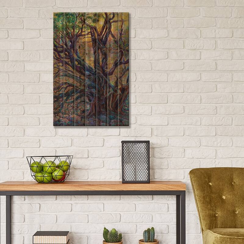Juniper Loom Print On Wood by Iris Scott - Multi-Color
