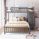 preview thumbnail 17 of 36, Twin Over Full Bunk Bed With Six Drawers Grey