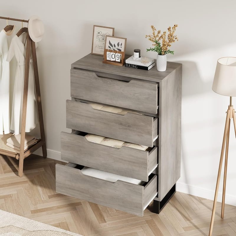Farmhouse 4 Drawer Dresser for Bedroom, Living Room, Hallway