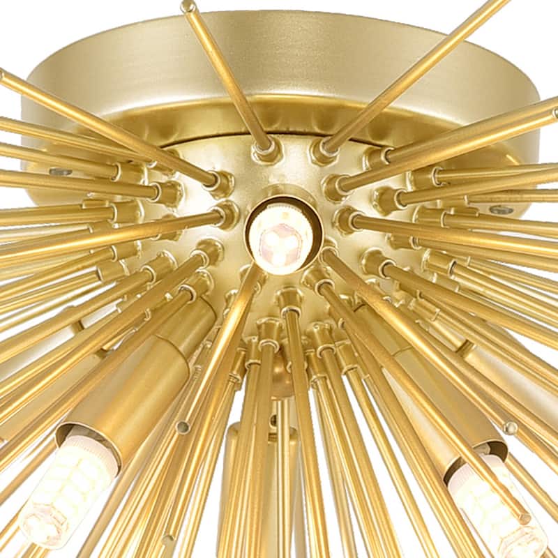 Savannah 6 Light Flush Mount With Gold Leaf Finish - Gold Leaf