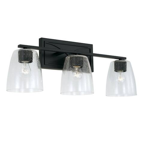 Sylvia 3-light 24.25-inch Bath/ Vanity Fixture w/ Clear Seeded Glass