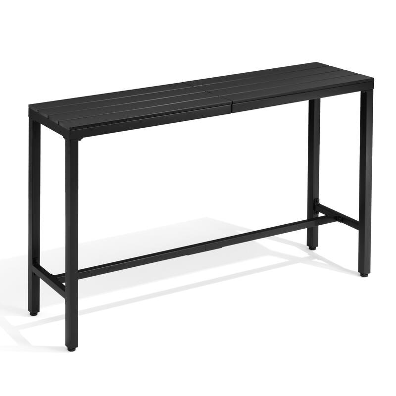 VredHom Outdoor Indoor Patio Rectangular Bar Table Pub Table