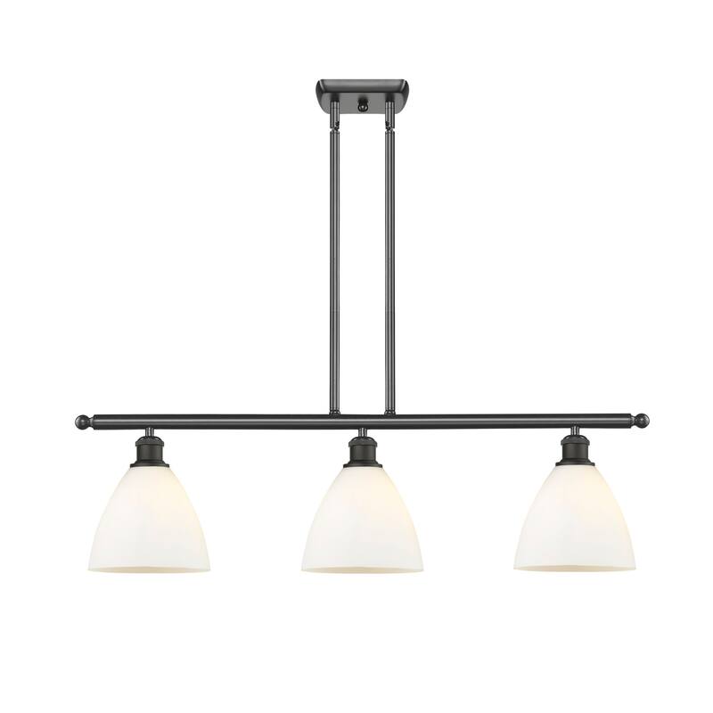 Innovations Lighting 516-3I-11-36 Bristol Linear Bristol Glass 3 Light - Oil Rubbed Bronze / Matte White