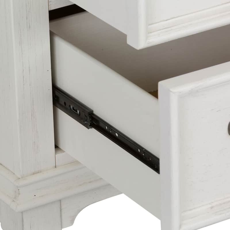 Copper Grove Allyson Park Wirebrushed White Charcoal 5 Drawer Chest
