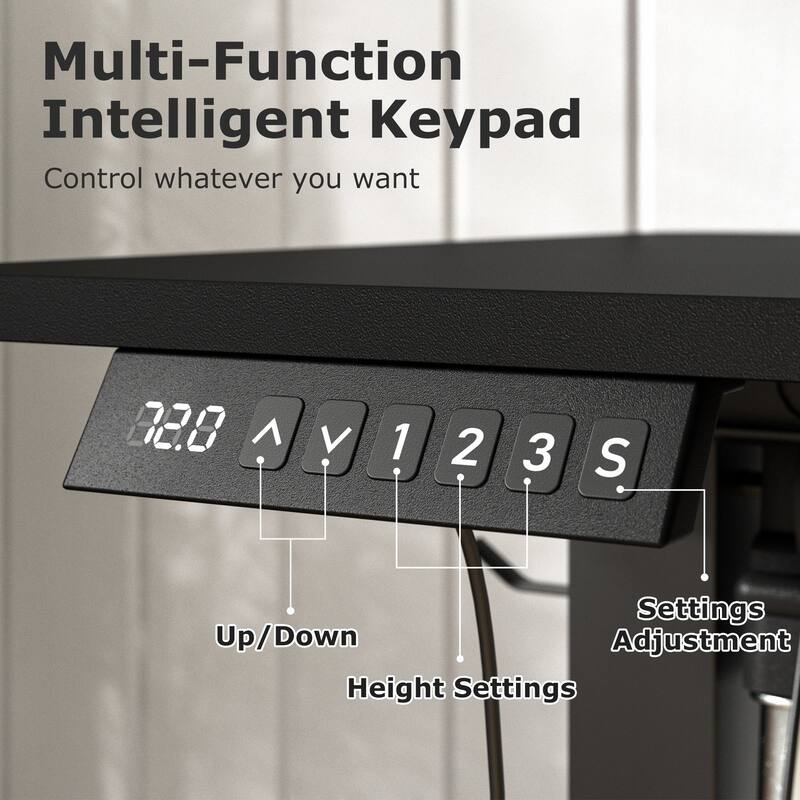 Javlergo Standing Desk, Adjustable Height Electric Sit Stand Up Down Computer Table, Ergonomic Rising Modern Lift Motorized
