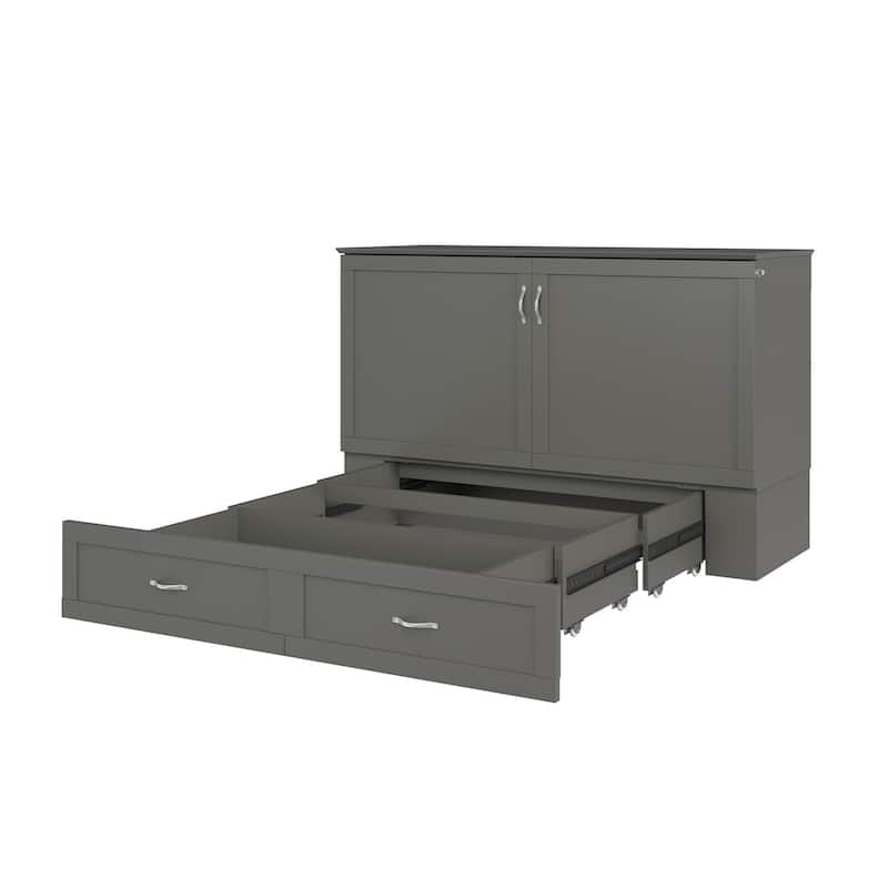 Murphy Bed Chest with Mattress & Charging - Space Saving Folding Bed