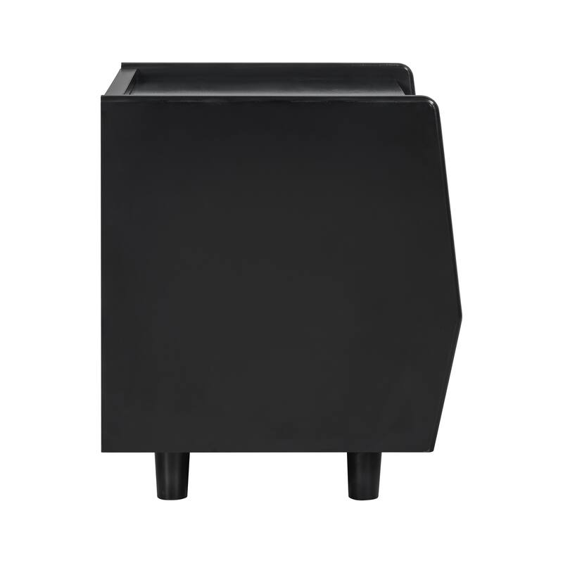 Christopher Knight Home - Zessia Retro 19" Wood Nightstand with Woven Drawer and Open Shelf