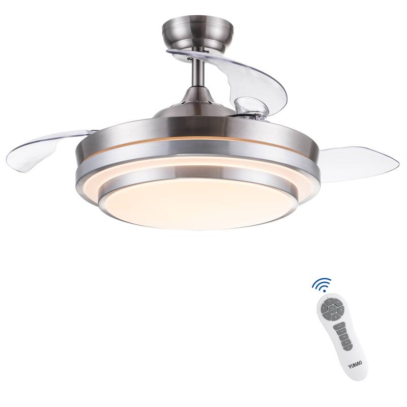 42" Retractable Ceiling Fan with Remote Control and 6-Speed
