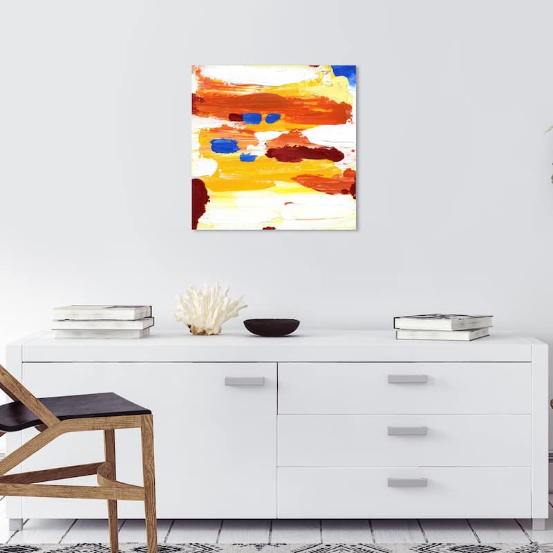 Wynwood Studio Canvas Abstract River Yellow and Modern & Contemporary Wall Art Canvas Print - 20 x 20