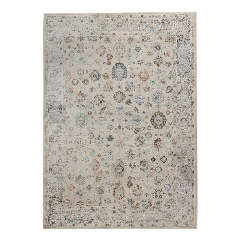 HomeRoots Floral Medallion Transitional Rectangle Area Rug - 39.00 in. x 24.00 in. x 0.30 in.
