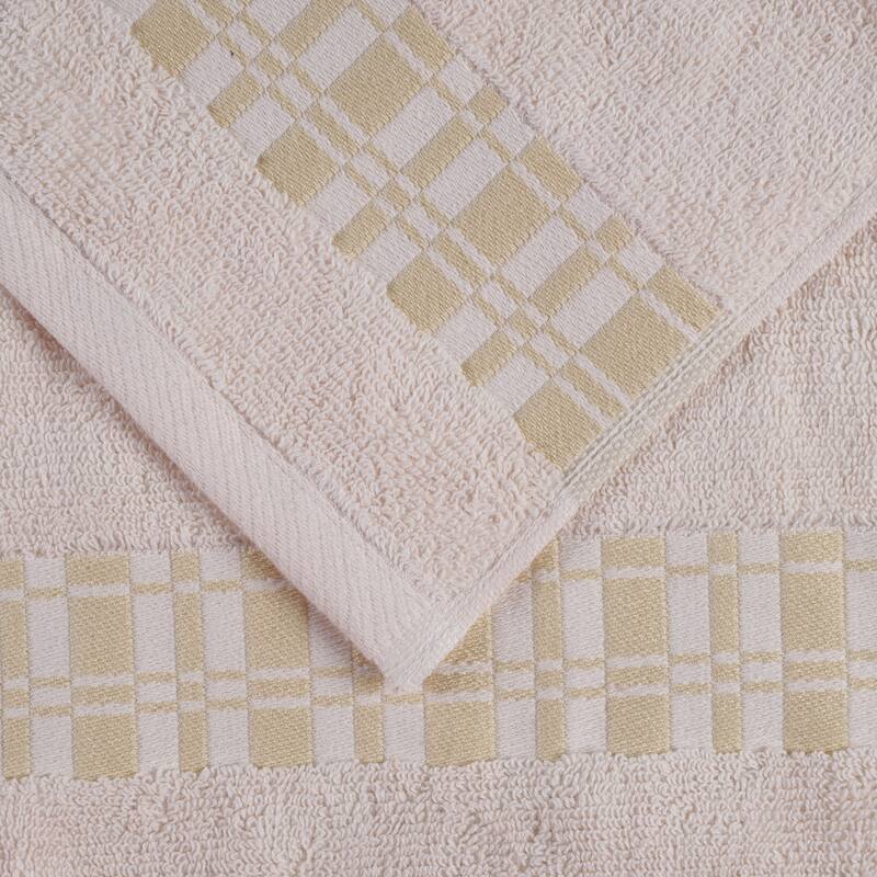 Superior Larissa Cotton Embroidered Geometric Border 8-Piece Towel Set