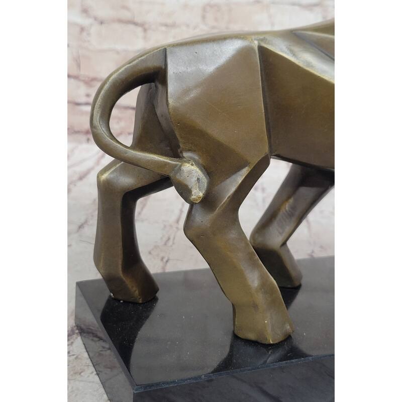 Geometric Abstract Modern Art Bronze Imitative Bull Sculpture Statue Original Signed Fransisci