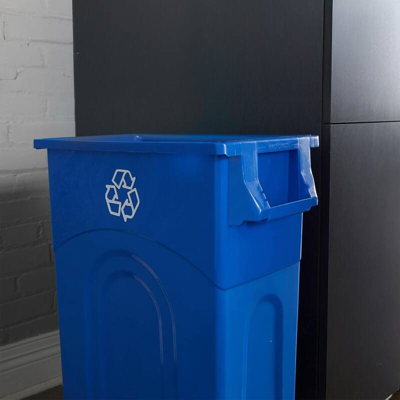 United Solutions 2 Pack 23 Gal Kitchen Trash Can Garbage Bins, Highboy, Blue - 13.14