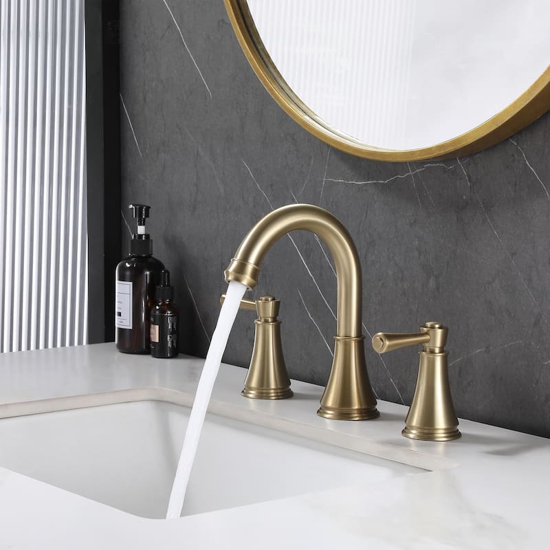 8 Inch Widespread Bathroom Faucet 3 Holes Brass Modern Double Handle Bathroom Sink Basin Vanity Faucets