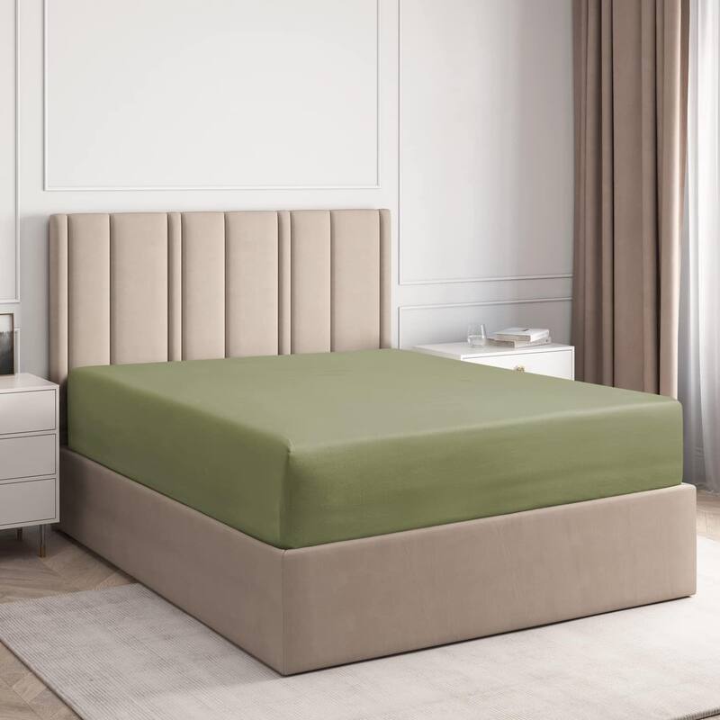 CGK Linens Microfiber 8" - 16" Deep Pocket Soft Fitted Sheet - Twin XL - Sage Green