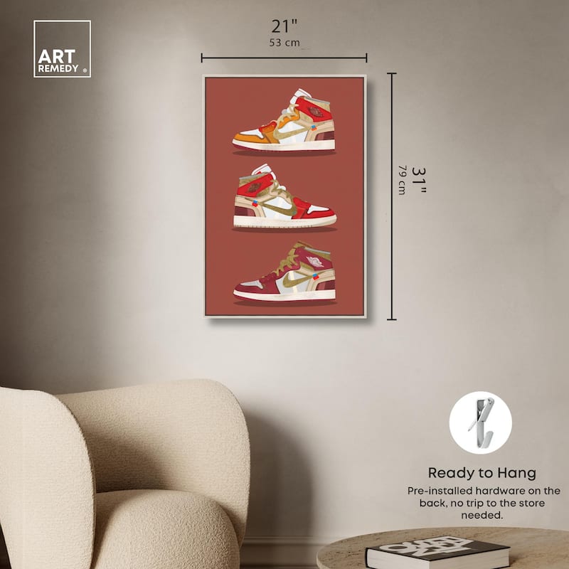 Sneaker Lineup Red Canvas by Art Remedy
