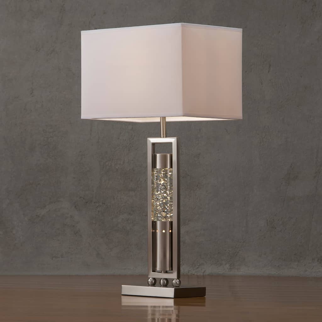 Modern Design Table Lamp 1pc Sparkling Decorative Home Decor Designer Table Lamp, Water Dancing Light, Satin Night Light