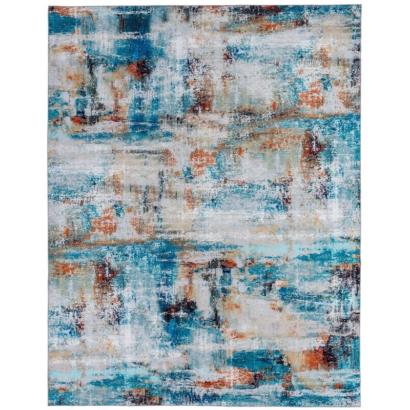 Abstract Blue Area Rug