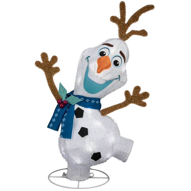 Holiday Shimmering Magic Tinsel Yard Sculpture-Olaf-20"-Disney
