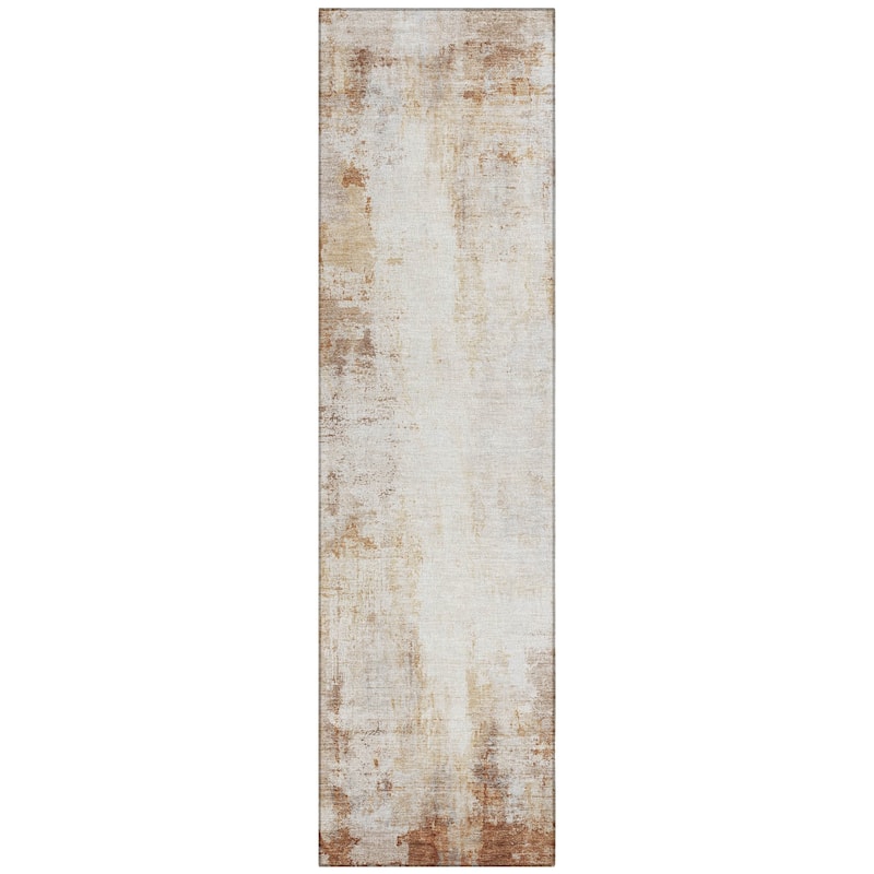 Machine Washable Indoor/Outdoor Abstract Solid Chantille Rug