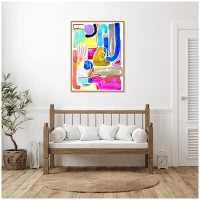 Kate and Laurel Sylvie Abstract 11 Framed Canvas by Emma Daisy