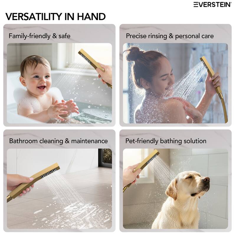 Celling Mounted 12 in. Rainfall LED Shower System with 6 in. Shower Head Handheld Shower Faucet Set