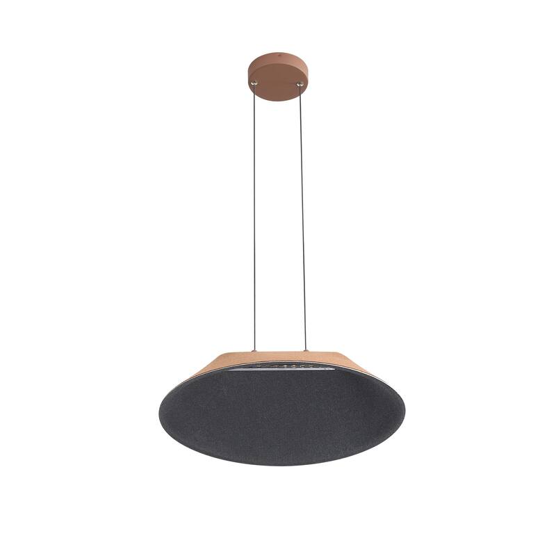 Golden Lighting Faroe 21in Integrated LED Pendant in Coffee/Black Felt - Brown