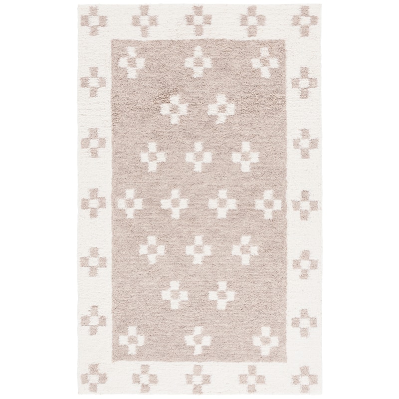 SAFAVIEH Handmade Vermont Ericka Transitional Wool Rug - 6' Square - Beige/Ivory