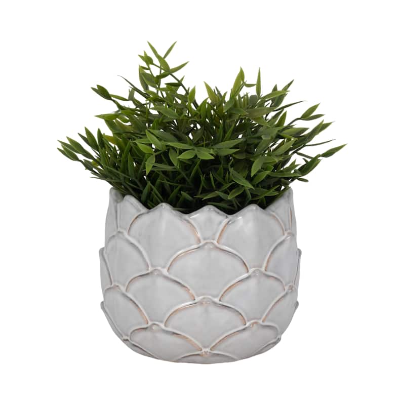 Sagebrook Home 5"H White Artichoke Planter