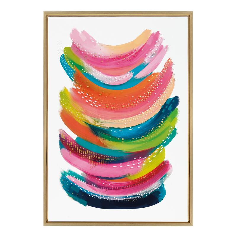 Kate and Laurel Sylvie Bright Abstract Framed Canvas By Jessi Raulet