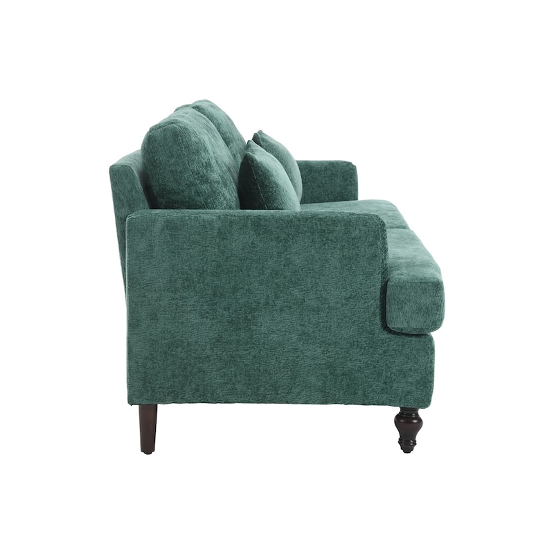 Modern Chenille Fabric Loveseat, 2-Seat Upholstered Loveseat Sofa