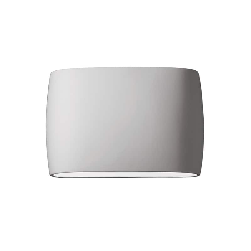 Justice Design Group Ambiance ADA Outdoor Large Ceramic Wide Oval Wall Sconce - Bisque