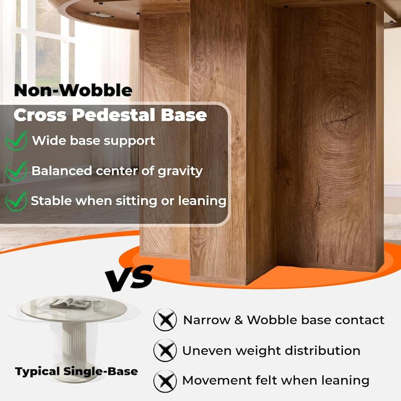 47" Modern Round Dining Table, Thickened Kitchen Table for Dining Room