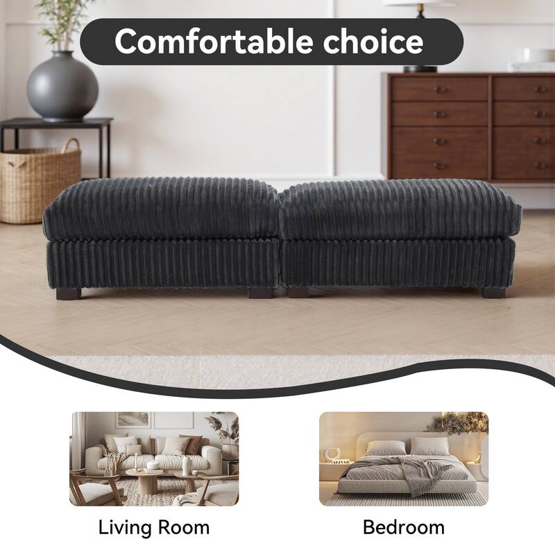 Fauxfur Ottoman Bench