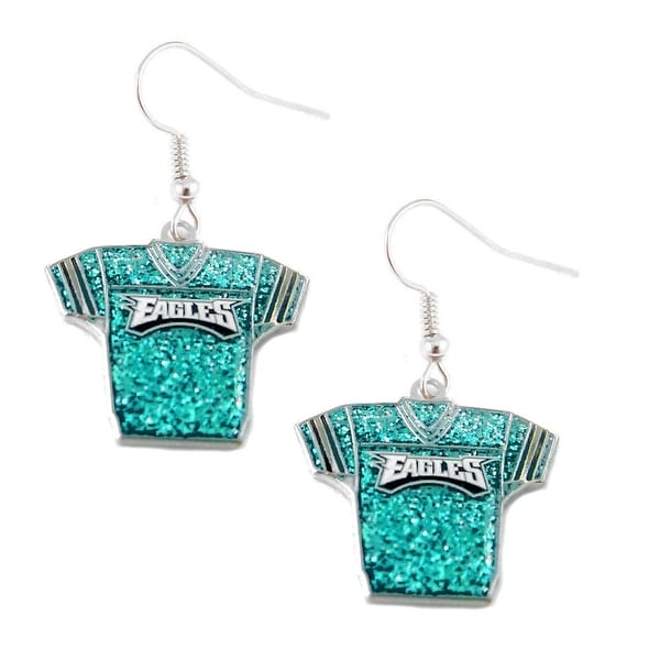 NFL Philadelphia Eagles Glitter Jerseys Sparkle Dangle logo Earring Set Charm Gift - 3/4 inch round. Opens flyout.